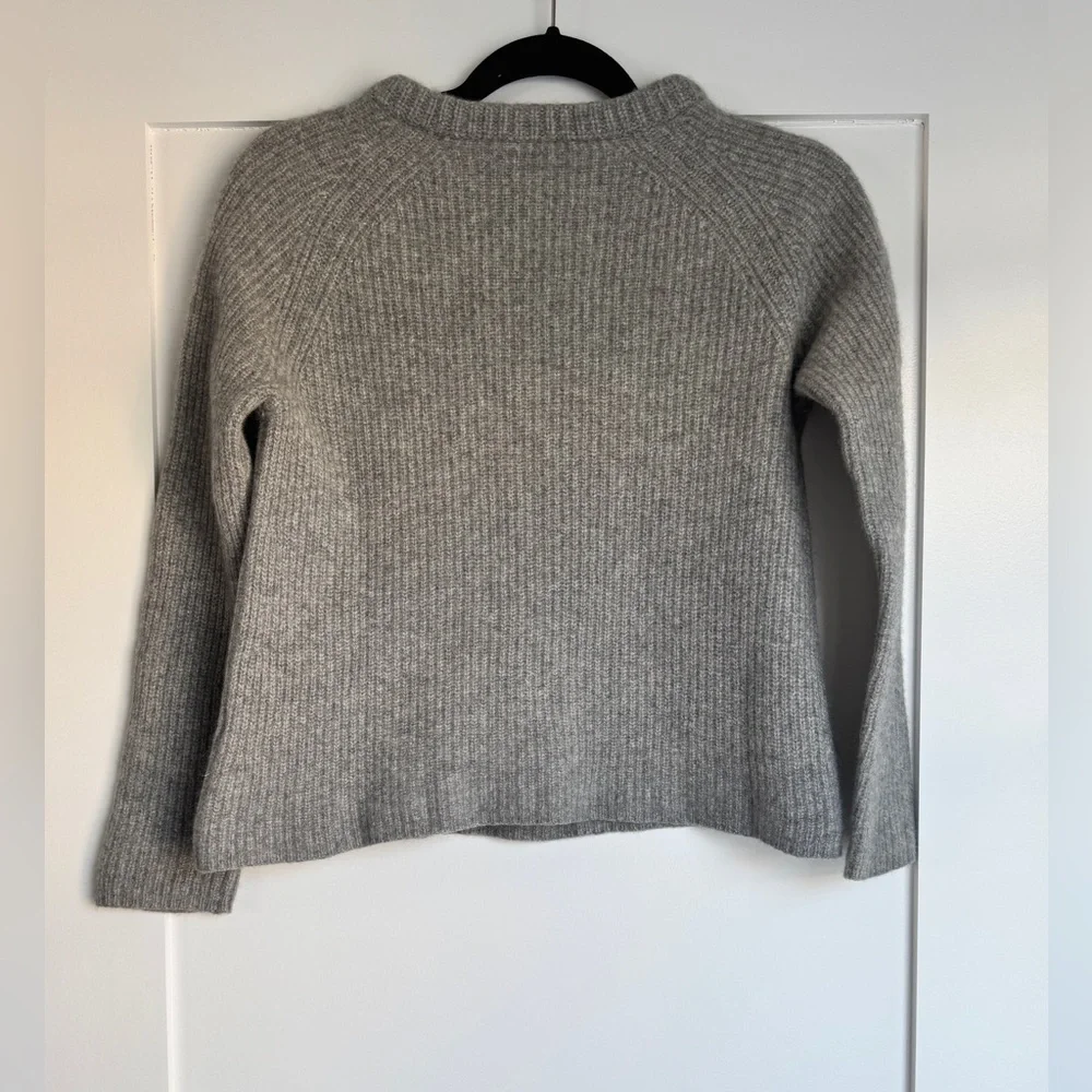 Jenni Kayne Womens Cashmere Fisherman Sweater Heather Grey Size Medium - Large